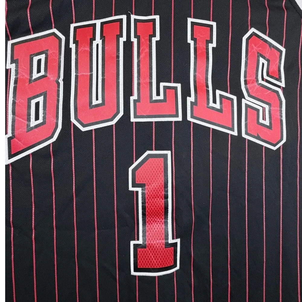 Adidas Derrick Rose 1 Chicago Bulls Hardwood Classics Black Pinstripe Jersey XL